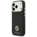 Etui Guess Grained Strass Logo MagSafe do iPhone 17 Pro czarny