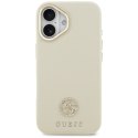 Etui Guess Grained Strass Logo MagSafe do iPhone 17 beżowy