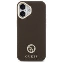 Etui Guess Grained Strass Logo MagSafe do iPhone 17 brązowy