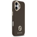 Etui Guess Grained Strass Logo MagSafe do iPhone 17 brązowy