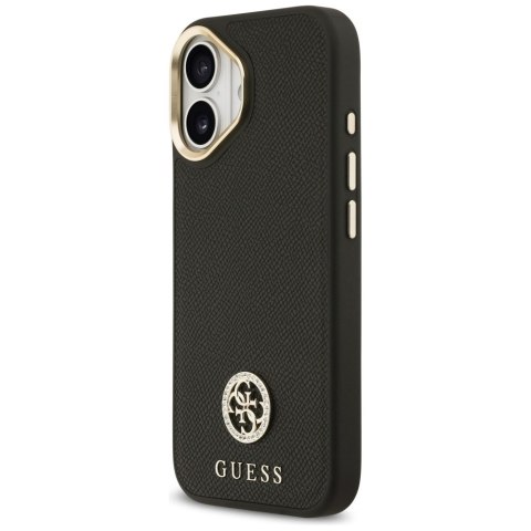 Etui Guess Grained Strass Logo MagSafe do iPhone 17 czarny