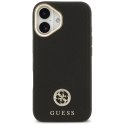 Etui Guess Grained Strass Logo MagSafe do iPhone 17 czarny