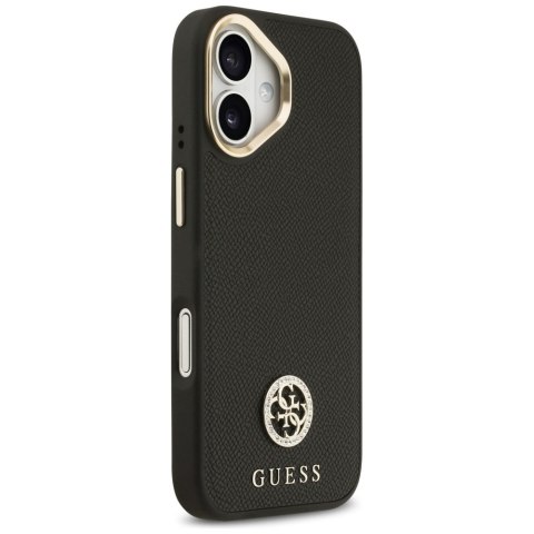 Etui Guess Grained Strass Logo MagSafe do iPhone 17 czarny
