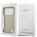 Etui Guess Peony Hot Stamp MagSafe do iPhone 17 Pro beżowy