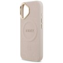 Etui Guess Peony Hot Stamp MagSafe do iPhone 17 różowy