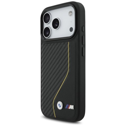 Etui BMW M Carbon Line & Logo MagSafe do iPhone 17 Pro żółty