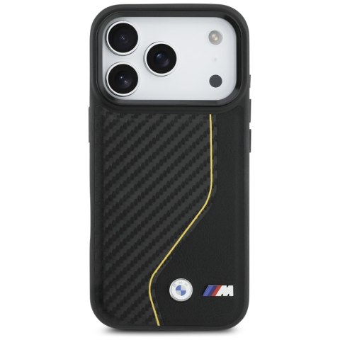 Etui BMW M Carbon Line & Logo MagSafe do iPhone 17 Pro żółty