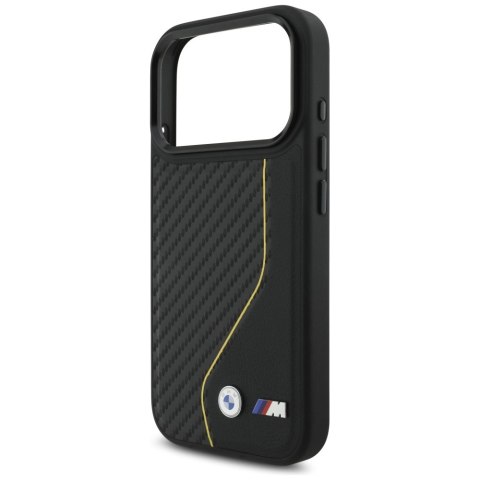 Etui BMW M Carbon Line & Logo MagSafe do iPhone 17 Pro żółty