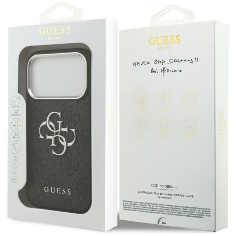 Etui Guess 4G Big 4G Classic Logo do iPhone 17 Pro Max czarny srebrny