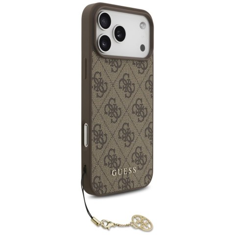 Etui Guess 4G Charms Collection MagSafe do iPhone 17 Pro Max brązowy