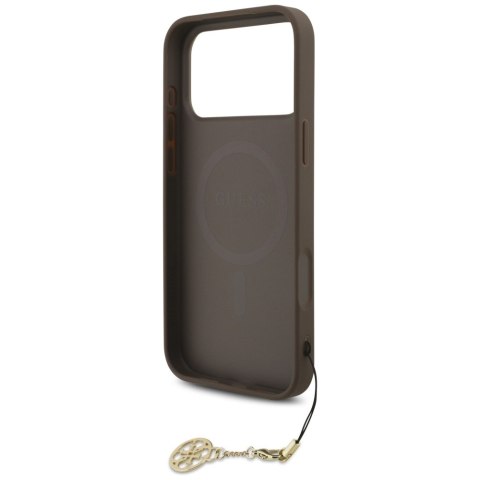 Etui Guess 4G Charms Collection MagSafe do iPhone 17 Pro Max brązowy