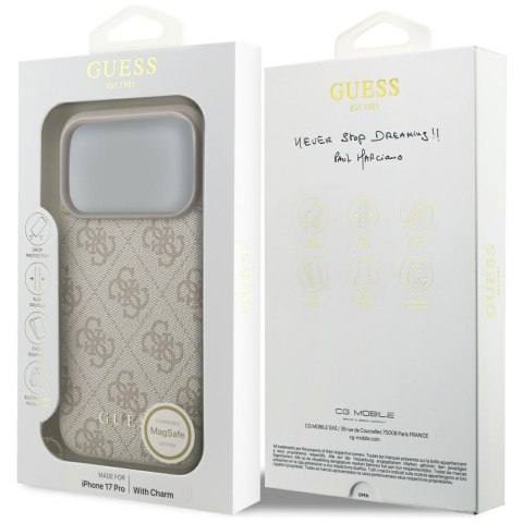 Etui Guess 4G Charms Collection MagSafe do iPhone 17 Pro różowy