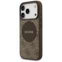 Etui Guess 4G Circle Classic Logo MagSafe do iPhone 17 Pro brązowy