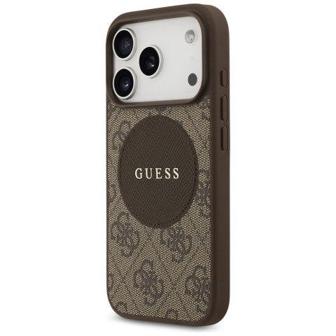 Etui Guess 4G Circle Classic Logo MagSafe do iPhone 17 Pro brązowy