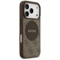 Etui Guess 4G Circle Classic Logo MagSafe do iPhone 17 Pro brązowy