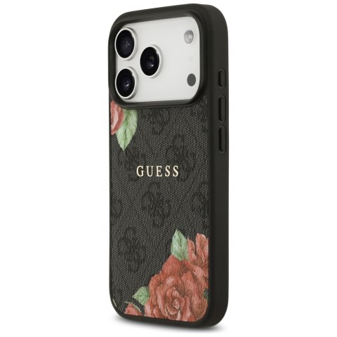 Etui Guess 4G Flowers Print MagSafe do iPhone 17 Pro Max czarny
