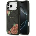 Etui Guess 4G Flowers Print MagSafe do iPhone 17 Pro czarny