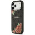 Etui Guess 4G Flowers Print MagSafe do iPhone 17 Pro czarny