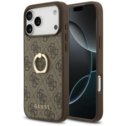 Etui Guess 4G Ring Stand do iPhone 17 Pro Max brązowy