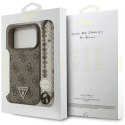 Etui Guess 4G Strap Triangle Logo MagSafe do iPhone 17 Pro brązowy