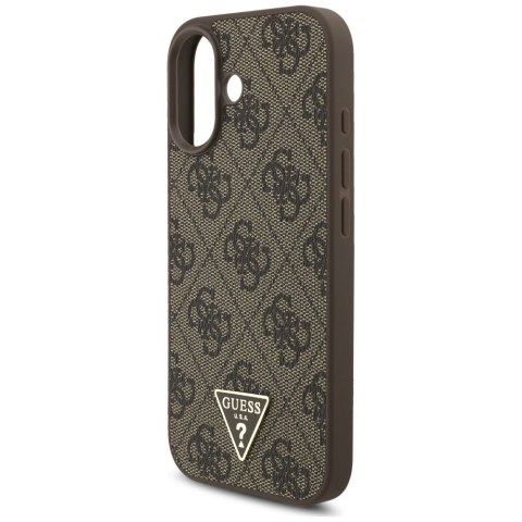 Etui Guess 4G Strap Triangle Logo MagSafe do iPhone 17 brązowy