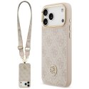 Etui Guess 4G Strass Logo & Big Strap Metal Buttons MagSafe do iPhone 17 Pro Max różowy