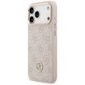 Etui Guess 4G Strass Logo & Big Strap Metal Buttons MagSafe do iPhone 17 Pro Max różowy