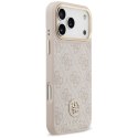 Etui Guess 4G Strass Logo & Big Strap Metal Buttons MagSafe do iPhone 17 Pro Max różowy