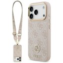 Etui Guess 4G Strass Logo & Big Strap Metal Buttons MagSafe do iPhone 17 Pro różowy