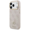 Etui Guess 4G Strass Logo & Big Strap Metal Buttons MagSafe do iPhone 17 Pro różowy