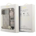 Etui Guess 4G Strass Logo & Big Strap Metal Buttons MagSafe do iPhone 17 Pro różowy