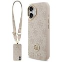 Etui Guess 4G Strass Logo & Big Strap Metal Buttons MagSafe do iPhone 17 różowy
