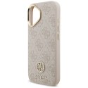 Etui Guess 4G Strass Logo & Big Strap Metal Buttons MagSafe do iPhone 17 różowy