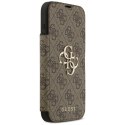 Etui Guess Book 4G Metal Logo do iPhone 17 Pro Max brązowy