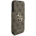 Etui Guess Book 4G Metal Logo do iPhone 17 Pro brązowy