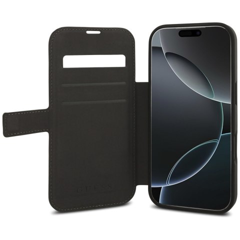 Etui Guess Book 4G Metal Logo do iPhone 17 Pro brązowy