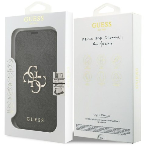 Etui Guess Book 4G Metal Logo do iPhone 17 Pro czarny