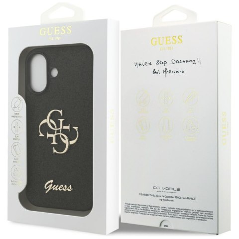 Etui Guess Fixed Glitter Big 4G do iPhone 17 czarny