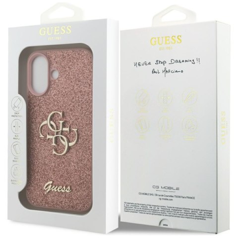 Etui Guess Fixed Glitter Big 4G do iPhone 17 różowy
