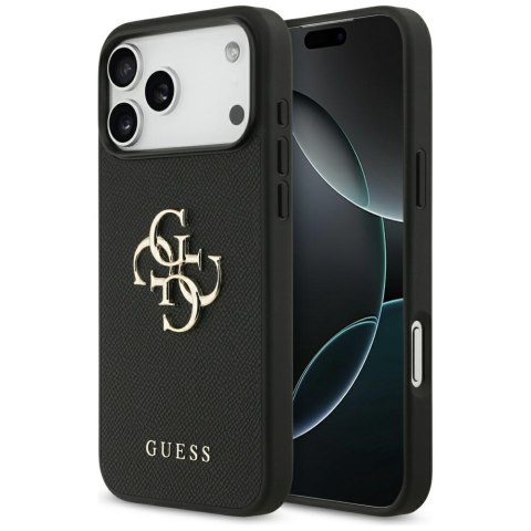 Etui Guess Grained Big 4G & Classic Logo do iPhone 17 Pro Max czarny