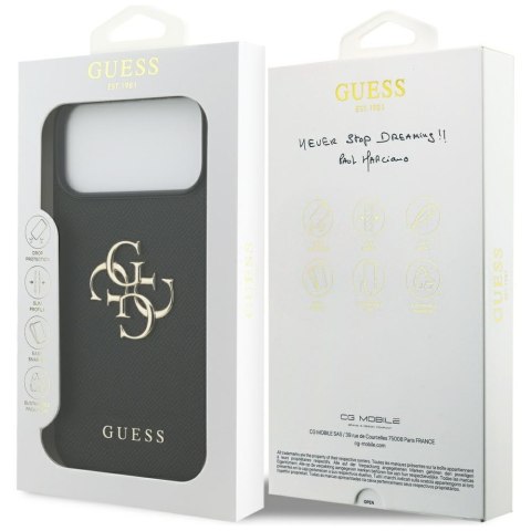 Etui Guess Grained Big 4G & Classic Logo do iPhone 17 Pro Max czarny