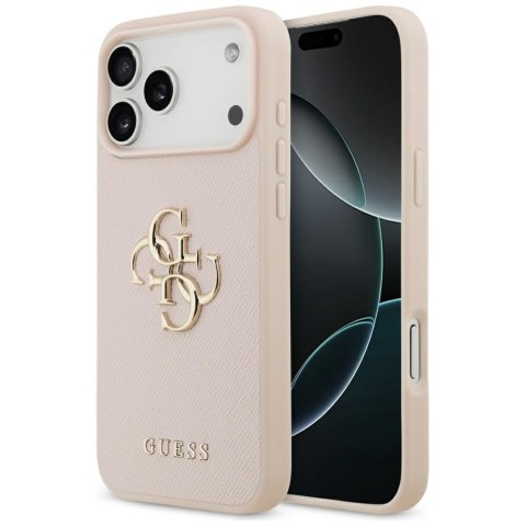 Etui Guess Grained Big 4G & Classic Logo do iPhone 17 Pro Max różowy
