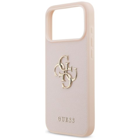 Etui Guess Grained Big 4G & Classic Logo do iPhone 17 Pro Max różowy