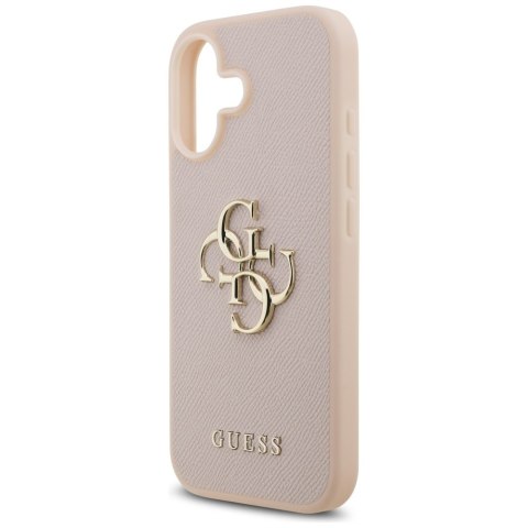 Etui Guess Grained Big 4G & Classic Logo do iPhone 17 różowy