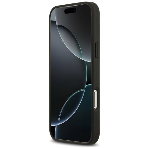 Etui Guess Grained Flowers Classic Logo MagSafe do iPhone 17 Pro Max czarny