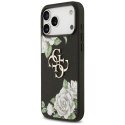 Etui Guess Grained Roses & Big 4G Logo do iPhone 17 Pro Max czarny
