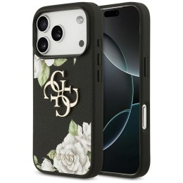 Etui Guess Grained Roses & Big 4G Logo do iPhone 17 Pro czarny