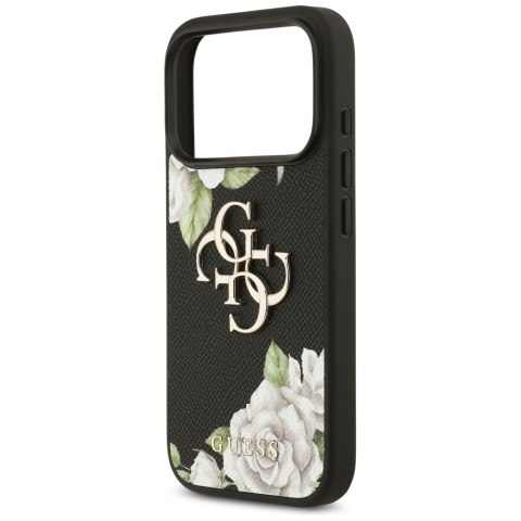 Etui Guess Grained Roses & Big 4G Logo do iPhone 17 Pro czarny