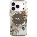 Etui Guess IML Flower & Tonal Circle MagSafe do iPhone 17 Pro brązowy