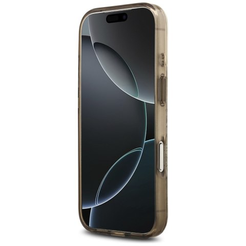 Etui Guess IML Flower & Tonal Circle MagSafe do iPhone 17 Pro brązowy